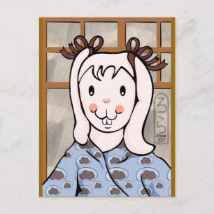Mochi Jahr der Rabbit Girl Postkarte