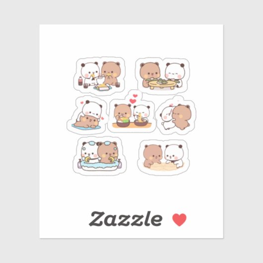 Mochi Mochi Brownie Bear Sticker Pack Funny (Blatt)