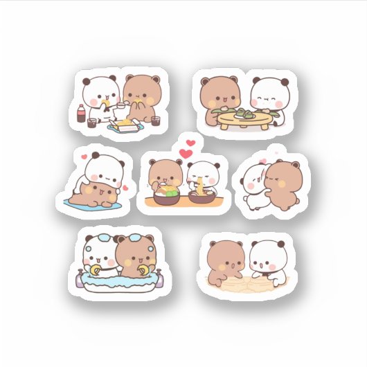 Mochi Mochi Brownie Bear Sticker Pack Funny (Vorderseite)