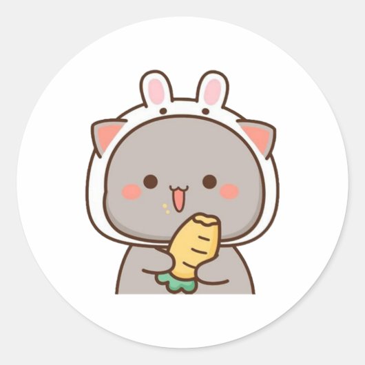 Mochi Panda Bär zum Mittagessen Runder Aufkleber (Vorderseite)