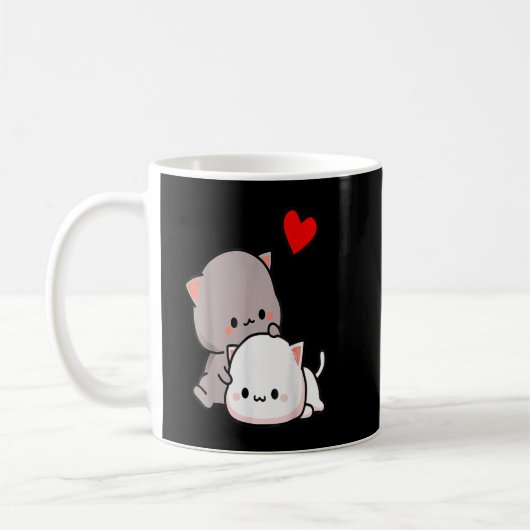 Mochi peach cat goma Liebe, Valentinstag 2022  Kaffeetasse (Links)
