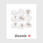 Mochi Peach Cat Sticker Pack (Blatt)