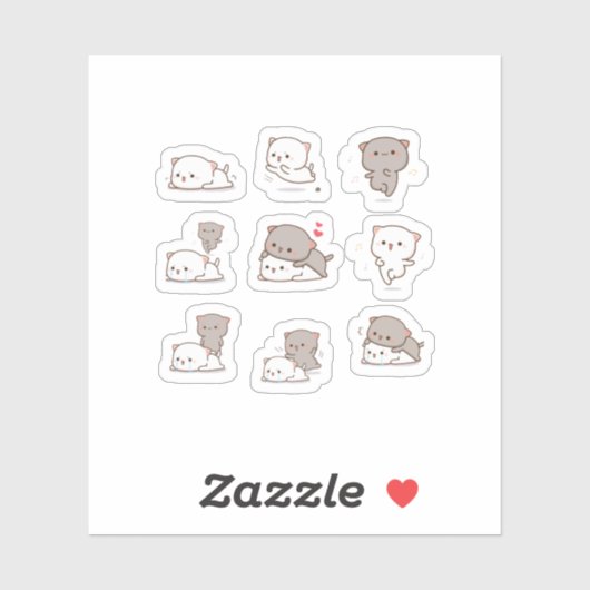 Mochi Peach Cat Sticker Pack (Blatt)