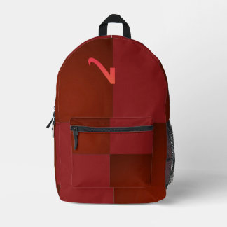 Mochila bicolor rojo de diferentes tonalidades bedruckter rucksack