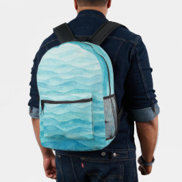 Mochila olas de mar bedruckter rucksack