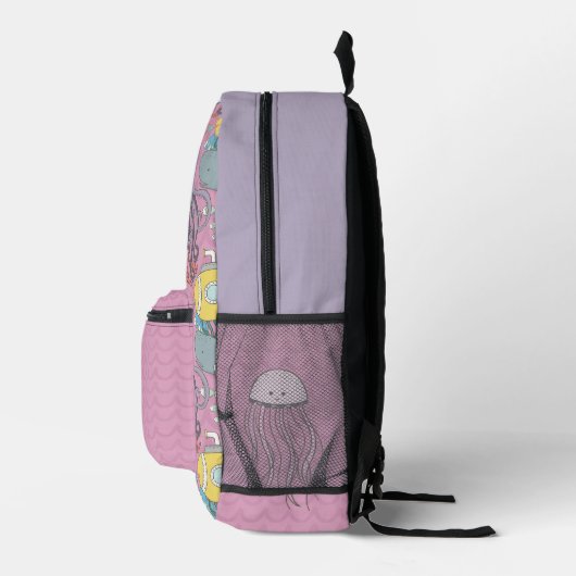 Mochila UNDER THE SEA rosa Bedruckter Rucksack (Rechts)