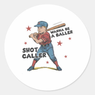 Möchten Sie ein Byller Shot Caller Retro Spiel Tag Runder Aufkleber
