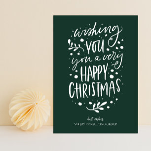 Möchten Sie frohe Weihnachts-Grüne Skriptgeschäft Feiertagskarte