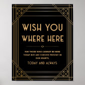 Möchten Sie hier Art Deco Black Gold Hochzeit? Poster (Vorne)
