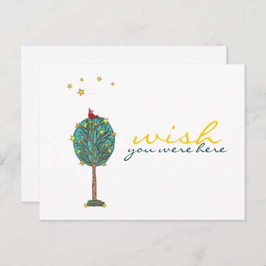 Möchten Sie hier Red Bird Shooting Star Design? Postkarte (Vorne/Hinten)