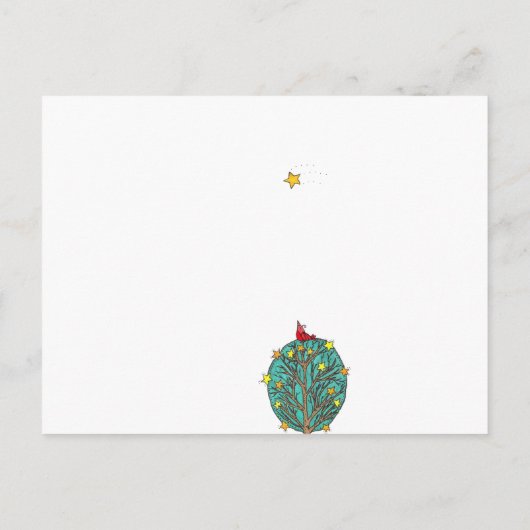 Möchten Sie hier Red Bird Shooting Star Design? Postkarte (Rückseite)