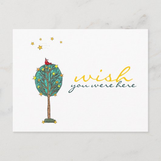 Möchten Sie hier Red Bird Shooting Star Design? Postkarte (Vorderseite)