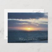 Möchten Sie hier sein: Beach Sunset Postcard Postkarte (Vorne/Hinten)