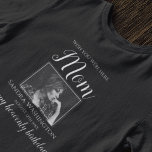 Möchten Sie hier sein? | Foto Birthday Memorial T-Shirt<br><div class="desc">In Erinnerung an Hemd, für deinen geliebten, der verstorben ist. Das Hemd enthält ein Foto davon, und der Vorlagentext lautet "WISH YOU were here MAMA, IHR NAME, IHR GEBURTSTAG UND IHRE PERSÖNLICHE NACHRICHT ( HAPPY HIMMLISCHER GEBURTSTAG)!" Alle Stile, Größen und Farben des Schriftartes können durch einen Klick auf den Link...</div>