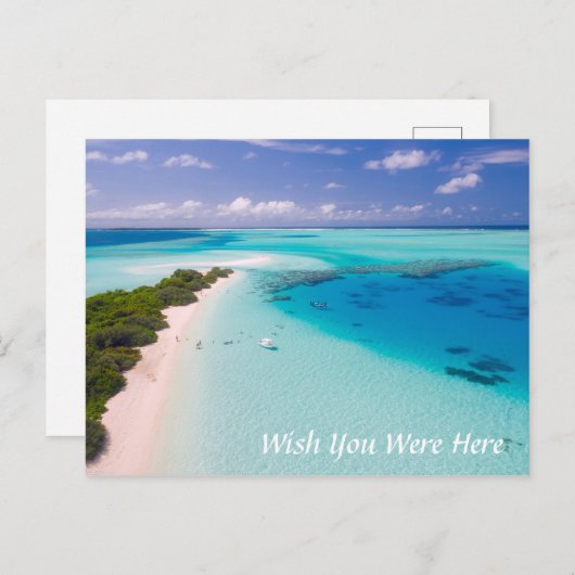 Möchten Sie hier sind Strand Postkarte (Vorne/Hinten)