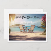 Möchten Sie hier Urlaub Postkarte Vorlage (Vorne/Hinten)