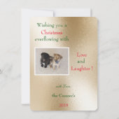 Möchten Sie Ihre Rot-, Gold- und Green-Holiday-Fot Dankeskarte (Rückseite)