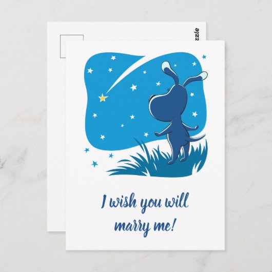 Möchten Sie mich heiraten, Welpen-Shooting-Star-Vo Postkarte (Vorne/Hinten)
