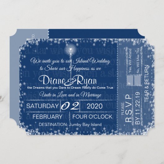 Möchten Sie nach einer Hochzeitsreise Einladung (Vorne/Hinten)