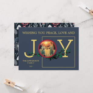Möchten Sie Peace Liebe Joy Foto Weihnachtskarte