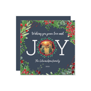 Möchten Sie Peace Liebe Joy Foto Weihnachtskarte