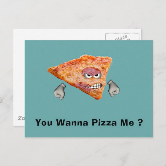 Möchten Sie Pizza Me? Postkarte (Vorne/Hinten)