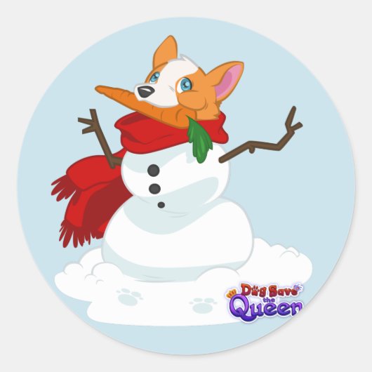 Möchtest du ein...Corgi bauen? Aufkleber! Runder Aufkleber (Vorderseite)