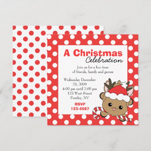 Möchtest du eine Candy-Cane? Einladung (Vorne/Hinten)