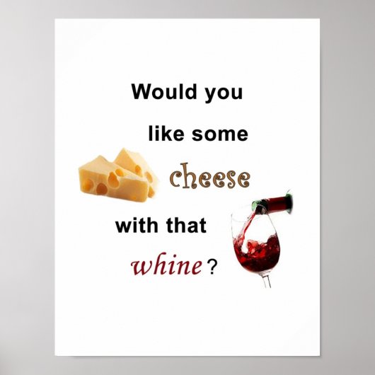 Möchtest du Käse mit diesem Wein? Poster (Vorne)