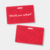 Möchtest du lieber? ausweis (Vorder- & Rückseite)