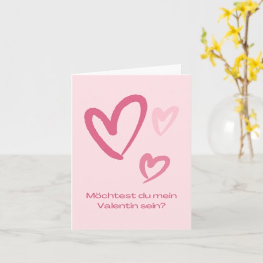 Möchtest du mein Valentin sein? Karte (Gelbe Blume)