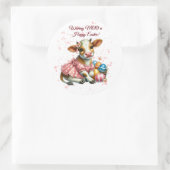 Möchtest du MOO ein glückliches Ostern! Runder Aufkleber (Tasche)