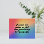 Möchtest du so alter Witz sein psychedelischer Ret Postkarte (Stehend Vorderseite)