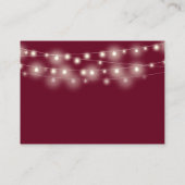Möchtest Well String Lights Burgundy Wedding Begleitkarte (Rückseite)
