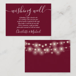 Möchtest Well String Lights Burgundy Wedding Begleitkarte