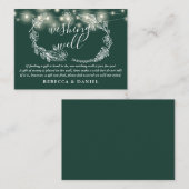 Möchtest Well String Lights Emerald Wedding Begleitkarte (Vorne/Hinten)