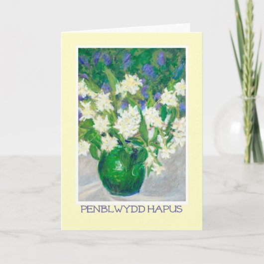 Mock Orange Blossom Birthday Card - Walisisches Gr Karte (Vorderseite)