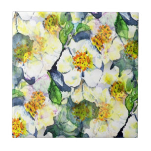 Mock Orange Seamless Floral Pattern Fliese