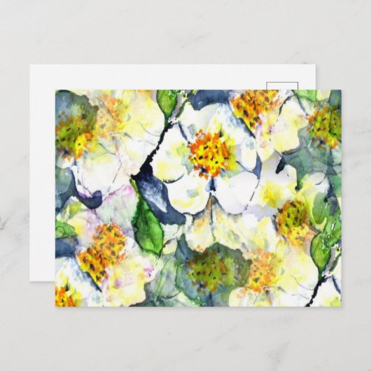 Mock Orange Seamless Floral Pattern Postkarte (Vorne/Hinten)