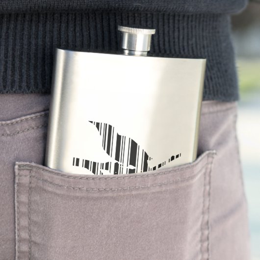 MOCKINGBIRD BAR CODE Bird Barcode Design Flachmann (Beispiel)
