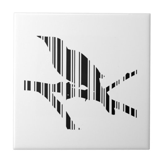 MOCKINGBIRD BAR CODE Bird Barcode Design Fliese (Vorderseite)