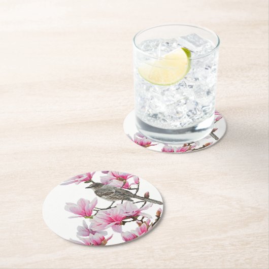 Mockingbird / Magnolias Runder Pappuntersetzer (Vor Ort)