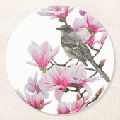 Mockingbird / Magnolias Runder Pappuntersetzer (Vorderseite)