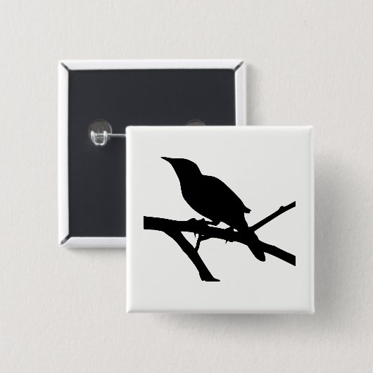 Mockingbird Silhouette Button (Vorne & Hinten)