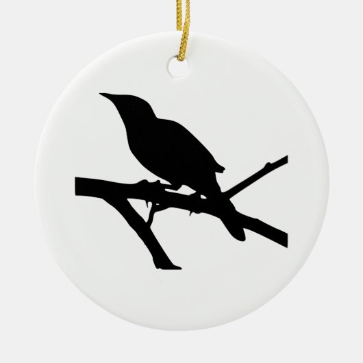 Mockingbird Silhouette Keramikornament (Vorne)