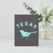 Mockingbird Texas Staat Bird Aqua Blue und Grau Postkarte (Stehend Vorderseite)