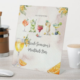 Mocktail Bar Party Pedestal Schild