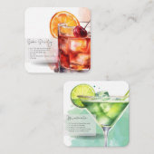 Mocktail Jungfrau Margarita & S. Temple Gastgesche Mitteilungskarte (Vorne/Hinten)