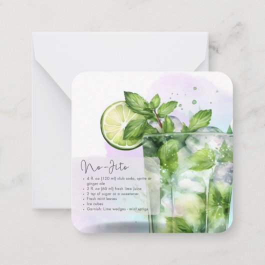 Mocktail Moskauer Mule & Jungfrau Mojito Gastgesch Mitteilungskarte (Rückseite)