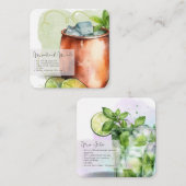 Mocktail Moskauer Mule & Jungfrau Mojito Gastgesch Mitteilungskarte (Vorne/Hinten)